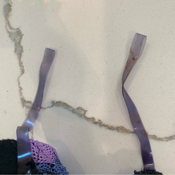 Purple Teal Black Sweater Knit Front Tube Top - Picture 7 of 9